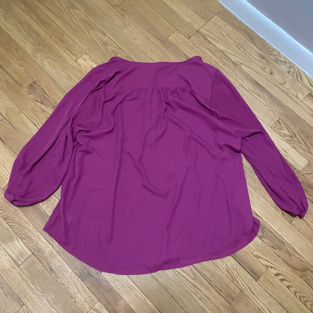 Torrid 4X Harper Georgette Pullover Long Sleeve Tunic Boysenberry Purple NWT - Picture 8 of 8